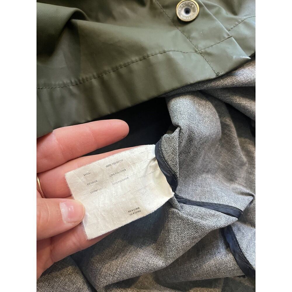 Nautica Womens Green Water Resistant Rain Jacket Sz Large - Picture 8 of 8